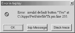 How to write messages to a dialog box in tk