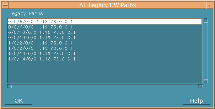 All Legacy HW Paths Dialog Box